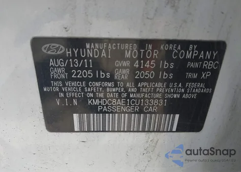 2012 Hyundai Elantra Touring Gls z USA, uszkodzony, nr VIN KMHDC8AE1CU133831